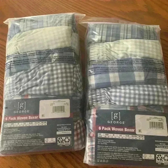 Gorge 12 pair of Boxers 2 6 packs woven Boxer size small - Picture 4 of 6